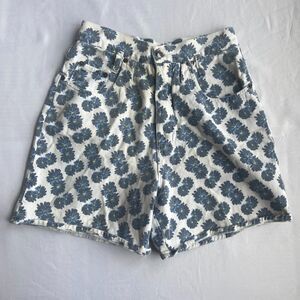 Vintage Y2k Floral Denim Shorts Vintage Size 24 Small 90s Cotton Express